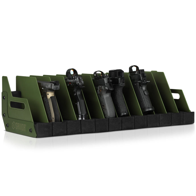 Mobile Pistol Storage Rack w/ Handle - 4/6/8/12 Slots