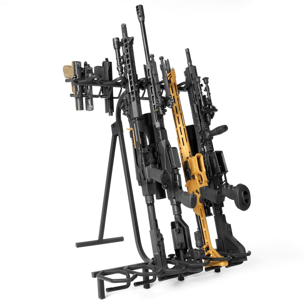 Mobile Firearm Rack Stand - 6 Rifles & 8 Pistols