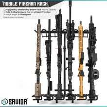Mobile Firearm Rack Stand - 6 Rifles & 8 Pistols