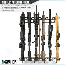 Mobile Firearm Rack Stand - 6 Rifles & 8 Pistols