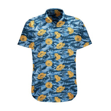 Tiger Stripe Blue Button-up