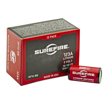 Red; 123A Lithium Batteries - Box of 12 - HCC Tactical