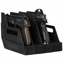 Black; Savior Equipment - 4-Slot Pistol Rack - HCC Tactical