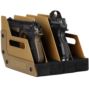 Tan; Savior Equipment - 4-Slot Pistol Rack - HCC Tactical