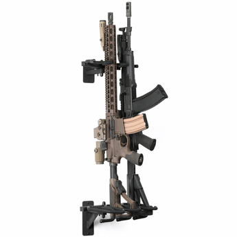 Black; Savior Equipment - 3-Slot Adjustable Wall Rack - HCC Tactical