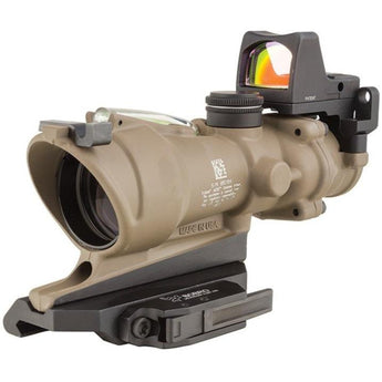 FDE; Trijicon ACOG® 4x32 BAC ECOS Riflescope with Trijicon RMR (Crosshair Reticle) - HCC Tactical