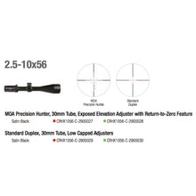 Trijicon Credo™ HX 2.5-10x56 Riflescope (Exposed Elevation Adjuster) Specs 2 - HCC Tactical