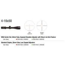 Trijicon Credo™ HX 4-16x50 Riflescope (Low Capped Adjusters) Specs 2 - HCC Tactical