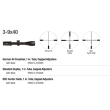 Trijicon Huron™ 3-9x40 Hunting Riflescope Specs 2 - HCC Tactical