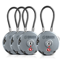 SW Gray; Savior Equipment - 3-Digit Cable Lock 3 Pack- HCC Tactical