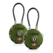 OD Green; Savior Equipment - 3-Digit Cable Lock 2 Pack- HCC Tactical