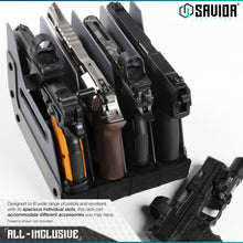 Gray; Savior Equipment - 4-Slot Pistol Rack 2 - HCC Tactical