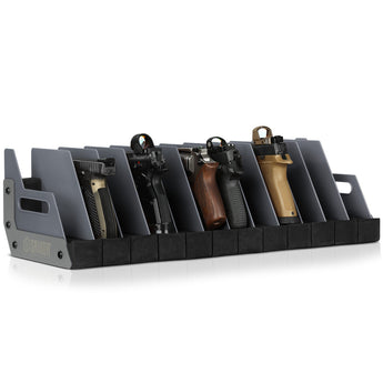 Gray; Savior Equipment - 12-SLOT PISTOL RACK - HCC Tactical