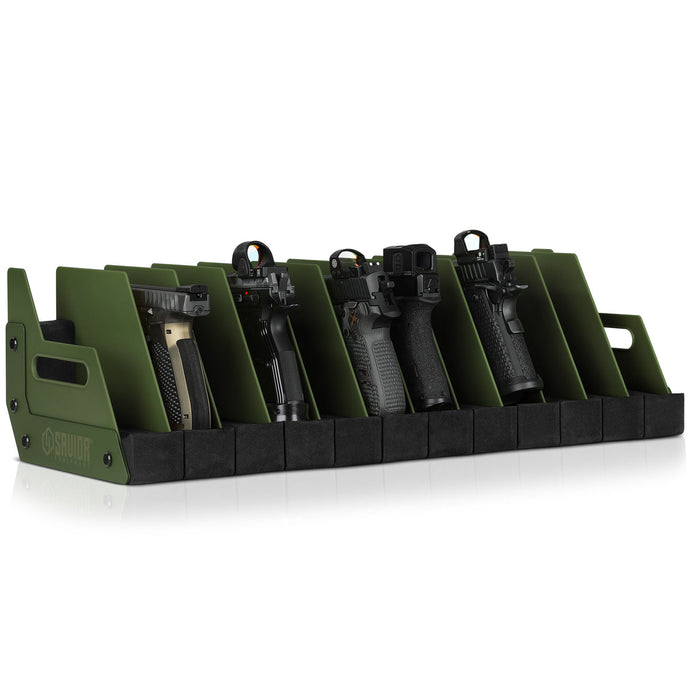 OD Green; Savior Equipment - 12-SLOT PISTOL RACK - HCC Tactical