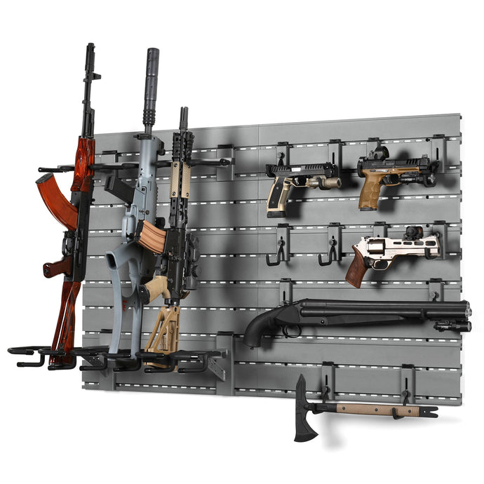 SW Grey; Savior Equipment Wall Rack System w/ Attachments - HCC Tactical
